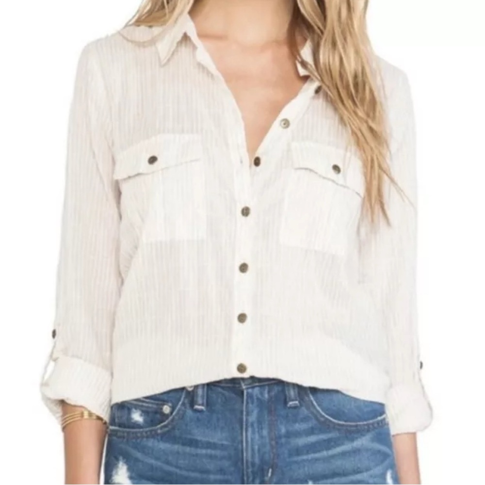 Free People Party In The Back Buttoned Shirt